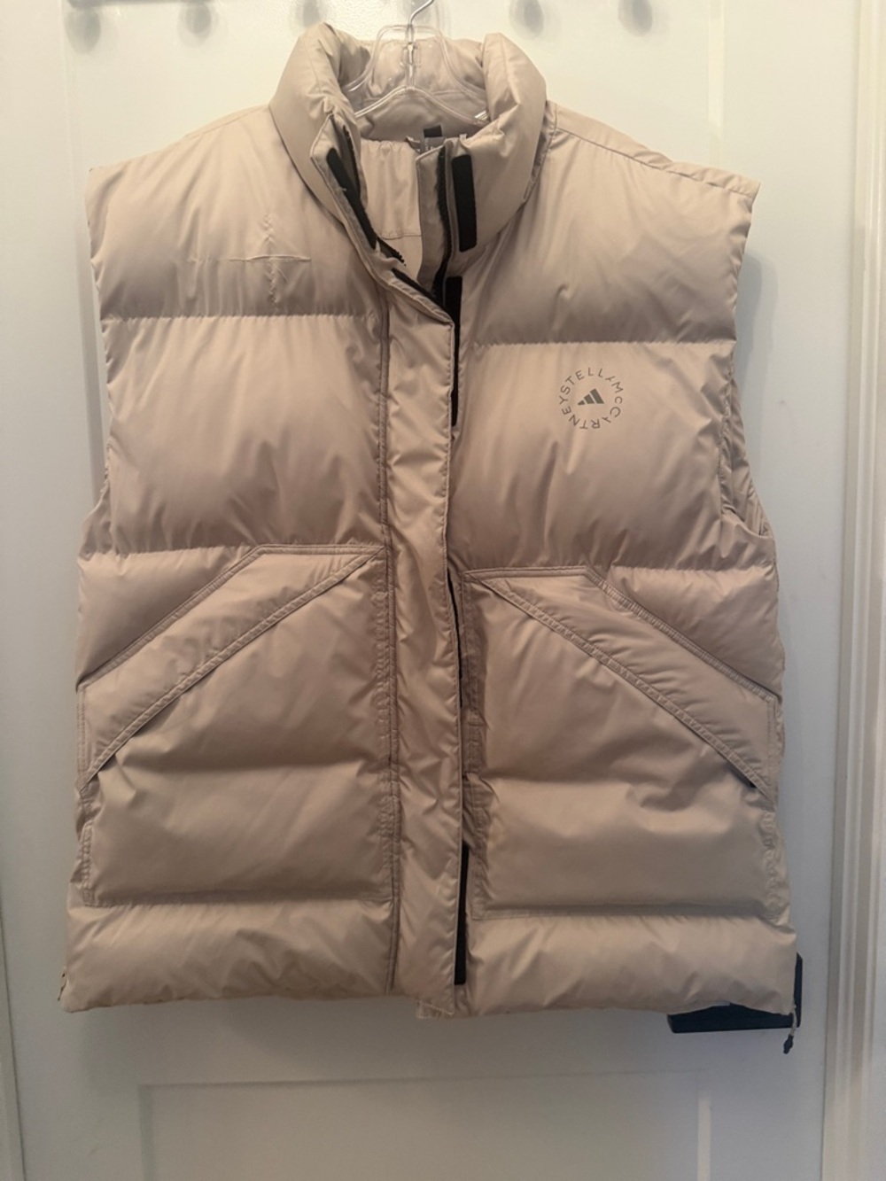 adidas Light Beige Quilted Puffer Vest